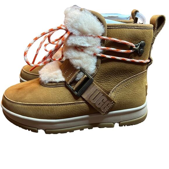 Ugg Classic Weather Hiker  Chestnut Winter Boot Waterproof Leather NEW Size 5.5 - Picture 7 of 11